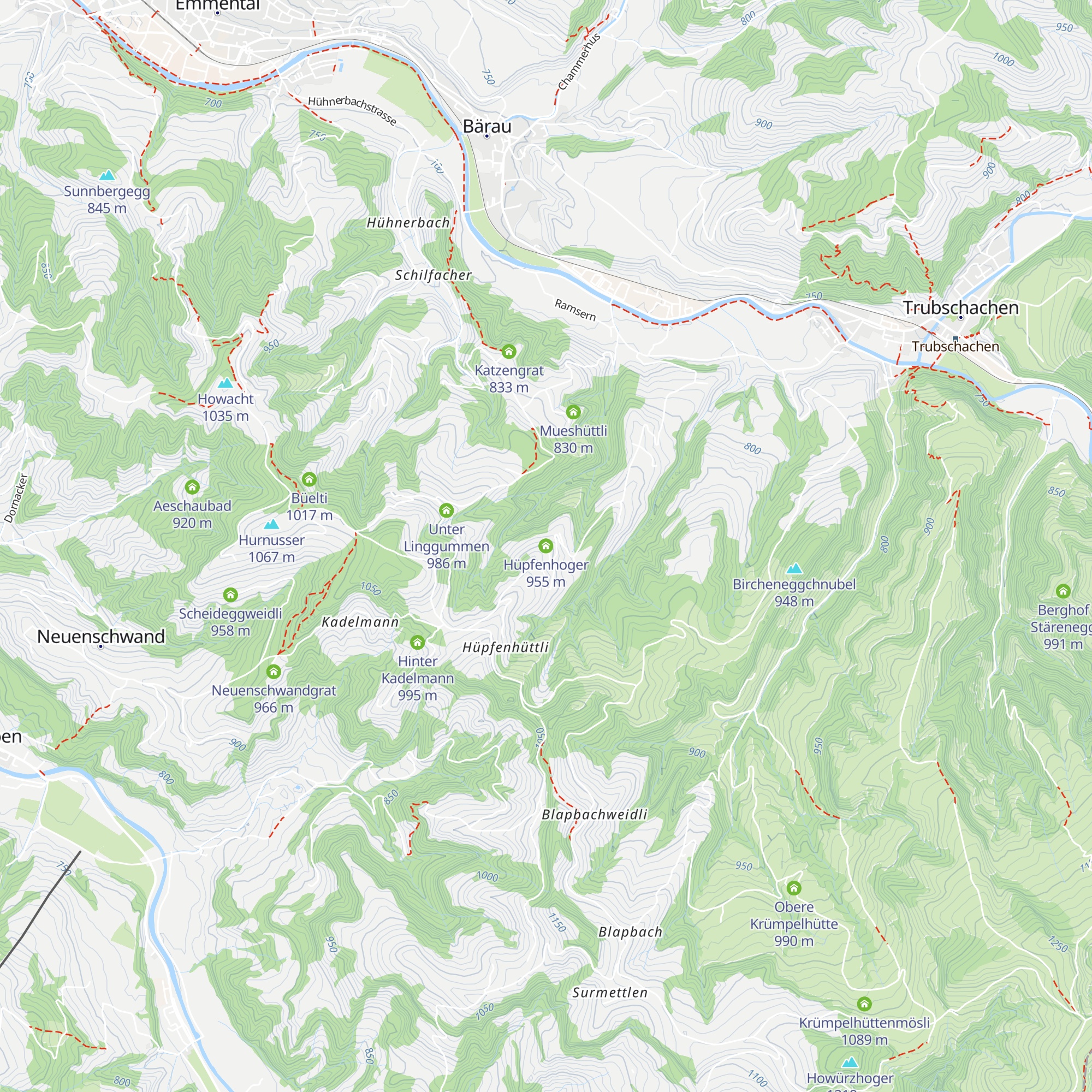 Hüpfenhoger map