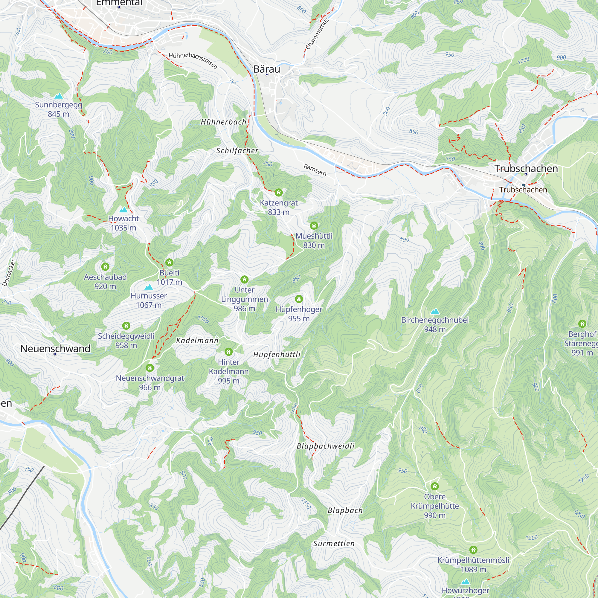Hüpfenhoger map