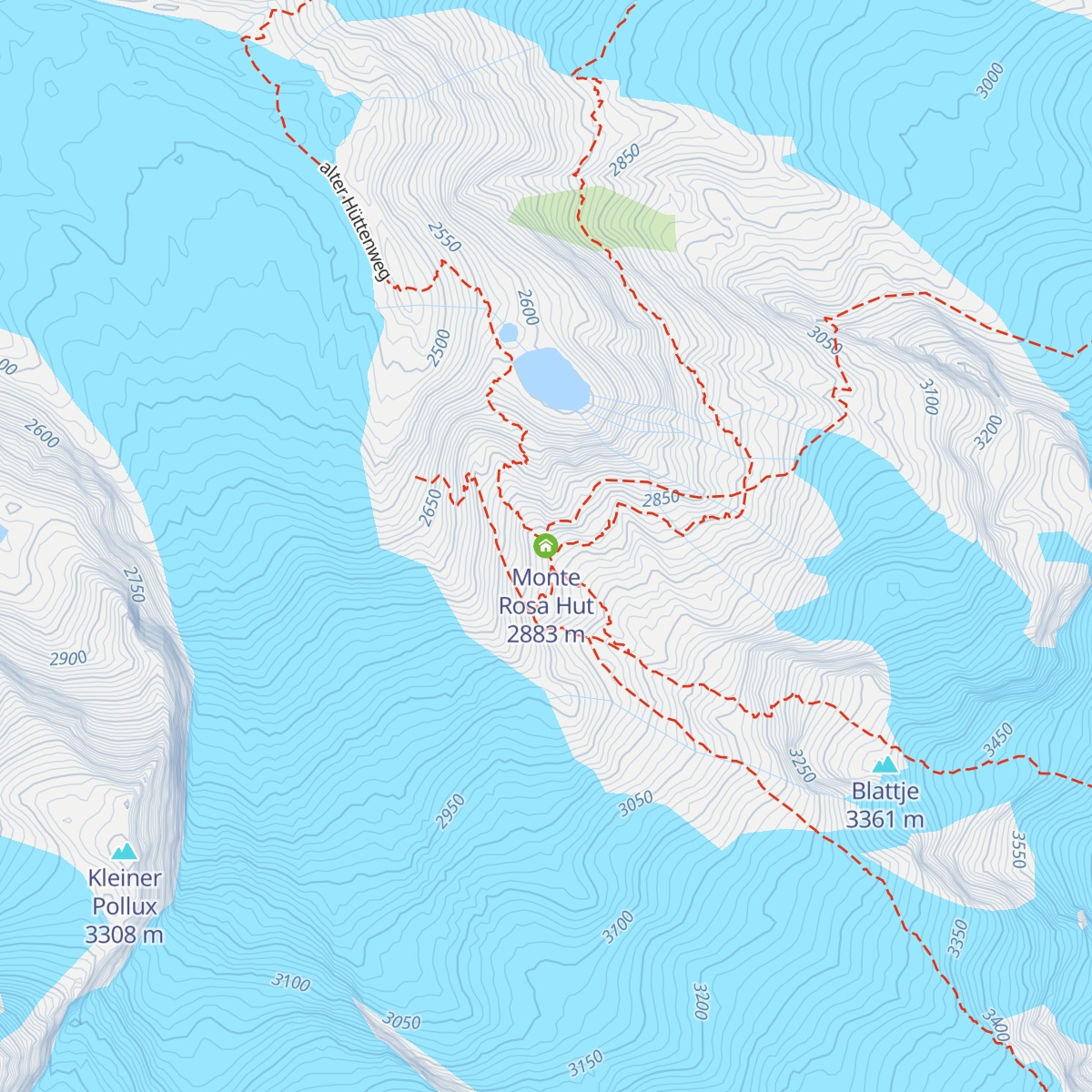 Monte Rosa Hut map