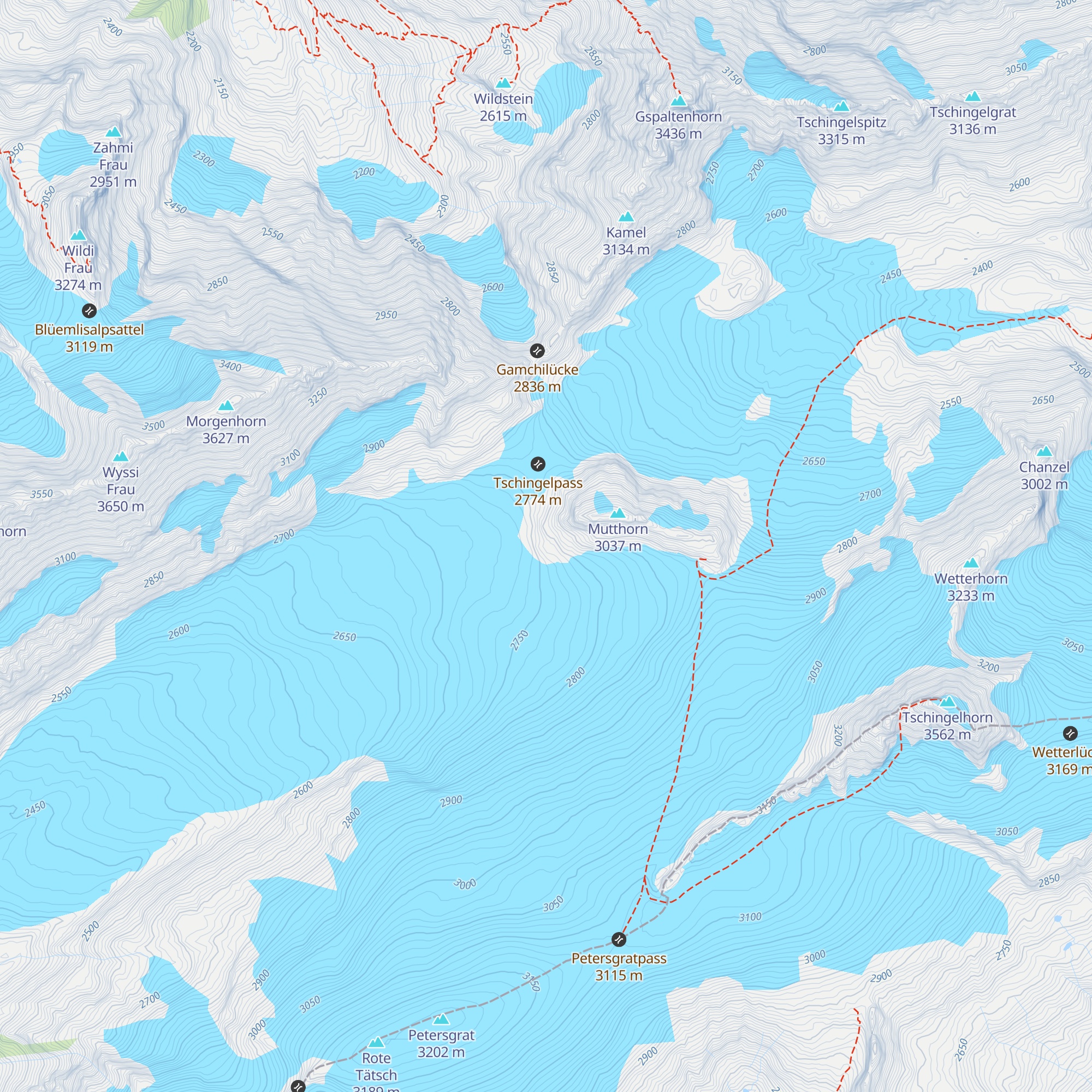 Planung neue Mutthornhütte SAC 2027 map
