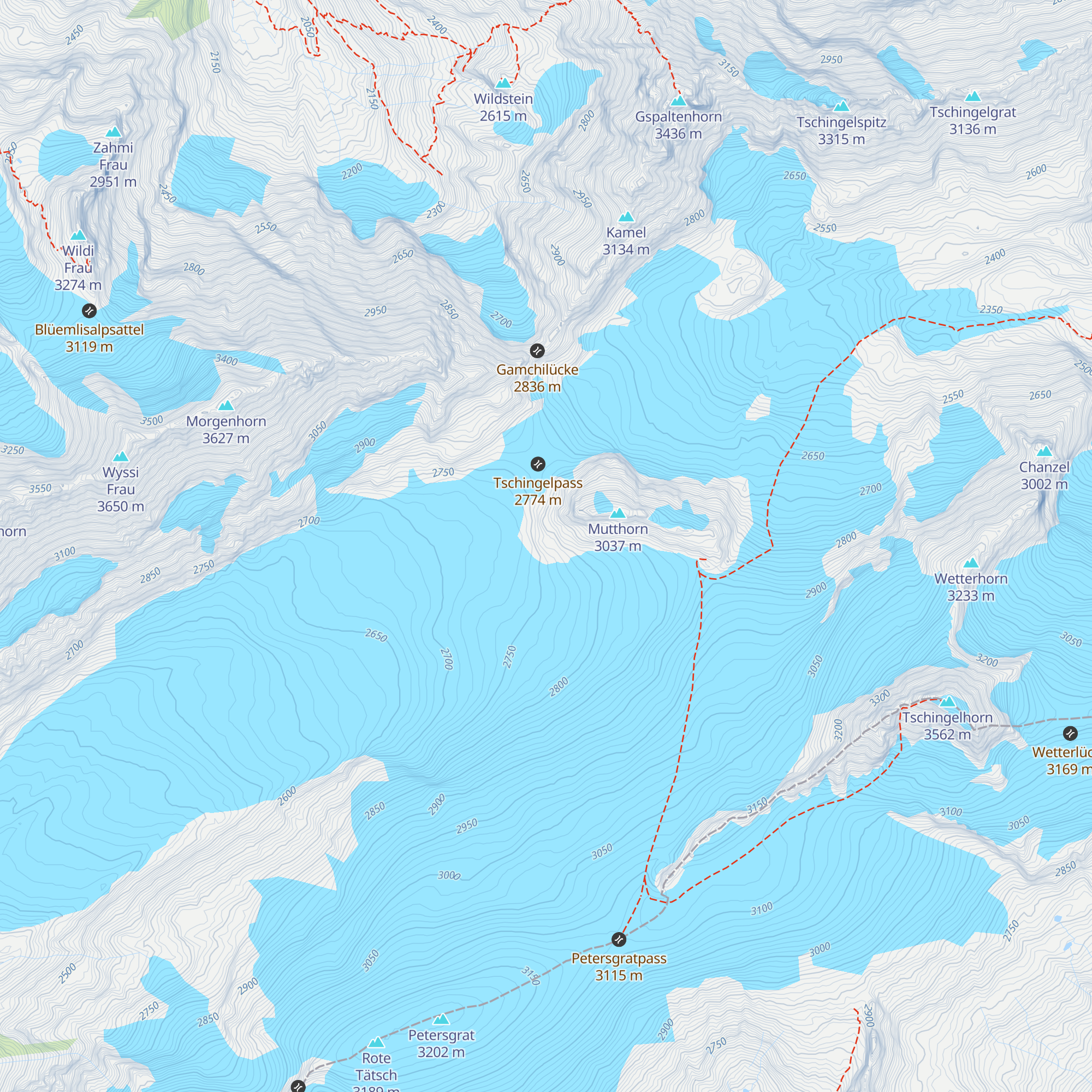 Planung neue Mutthornhütte SAC 2027 map