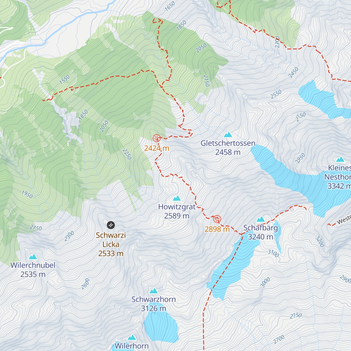 Bietschhornhütte map