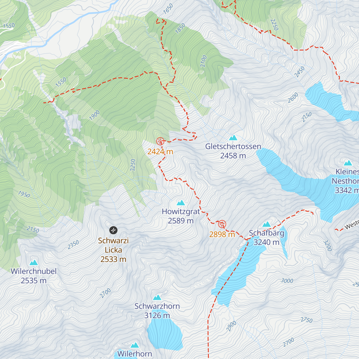 Bietschhornhütte map