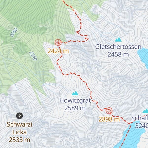 Map of Bietschhornhütte
