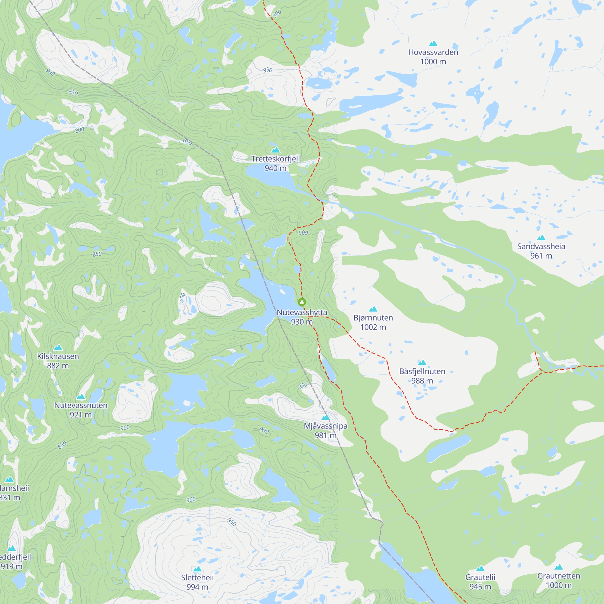 Nutevasshytta map