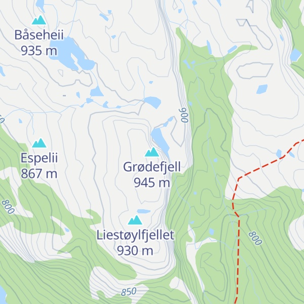 Map of Grødefjell