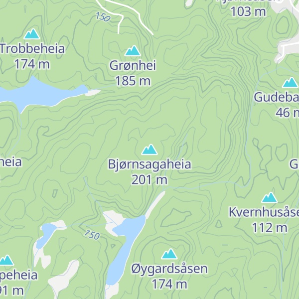 Map of Bjørnsagaheia