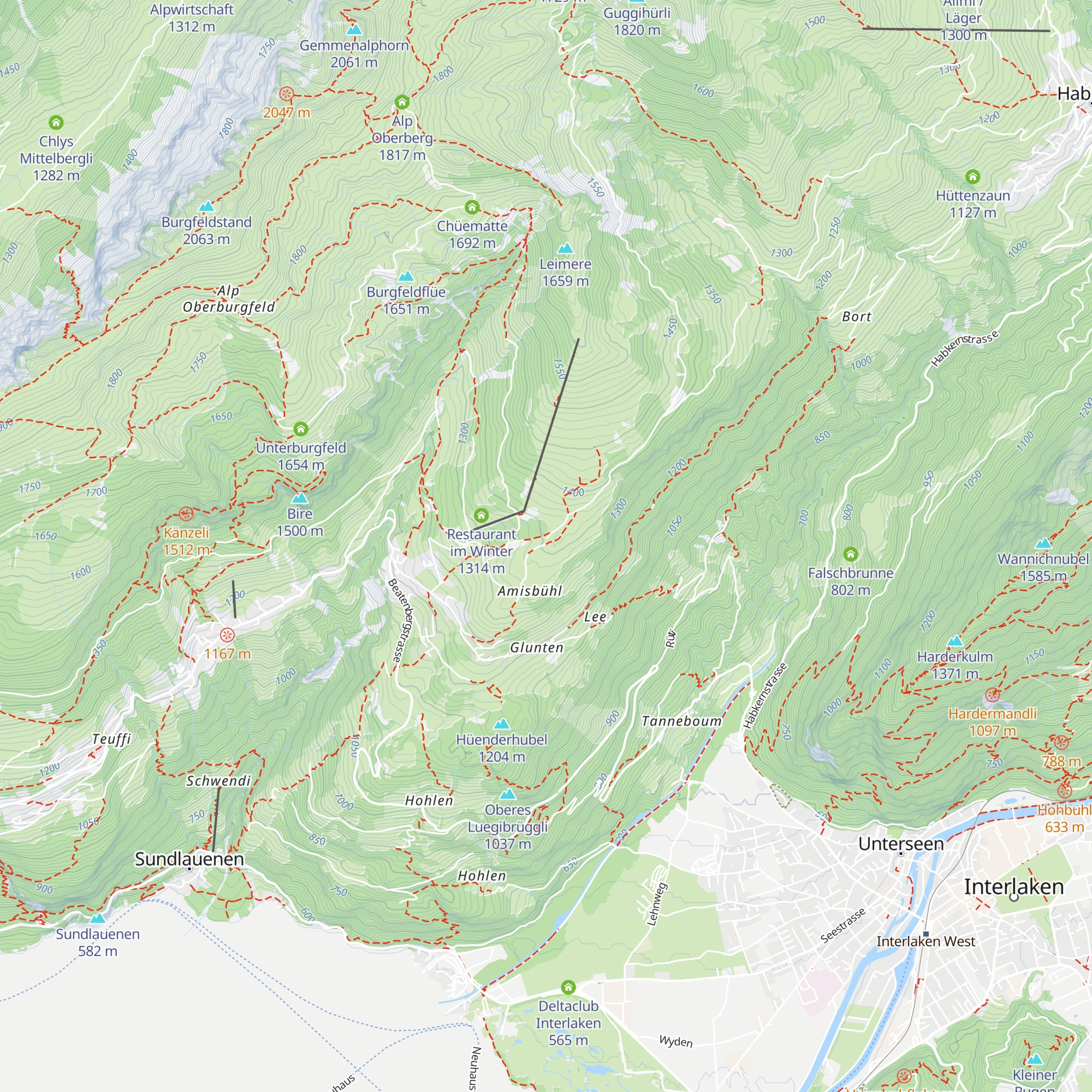 Hubelhuus Beatenberg map
