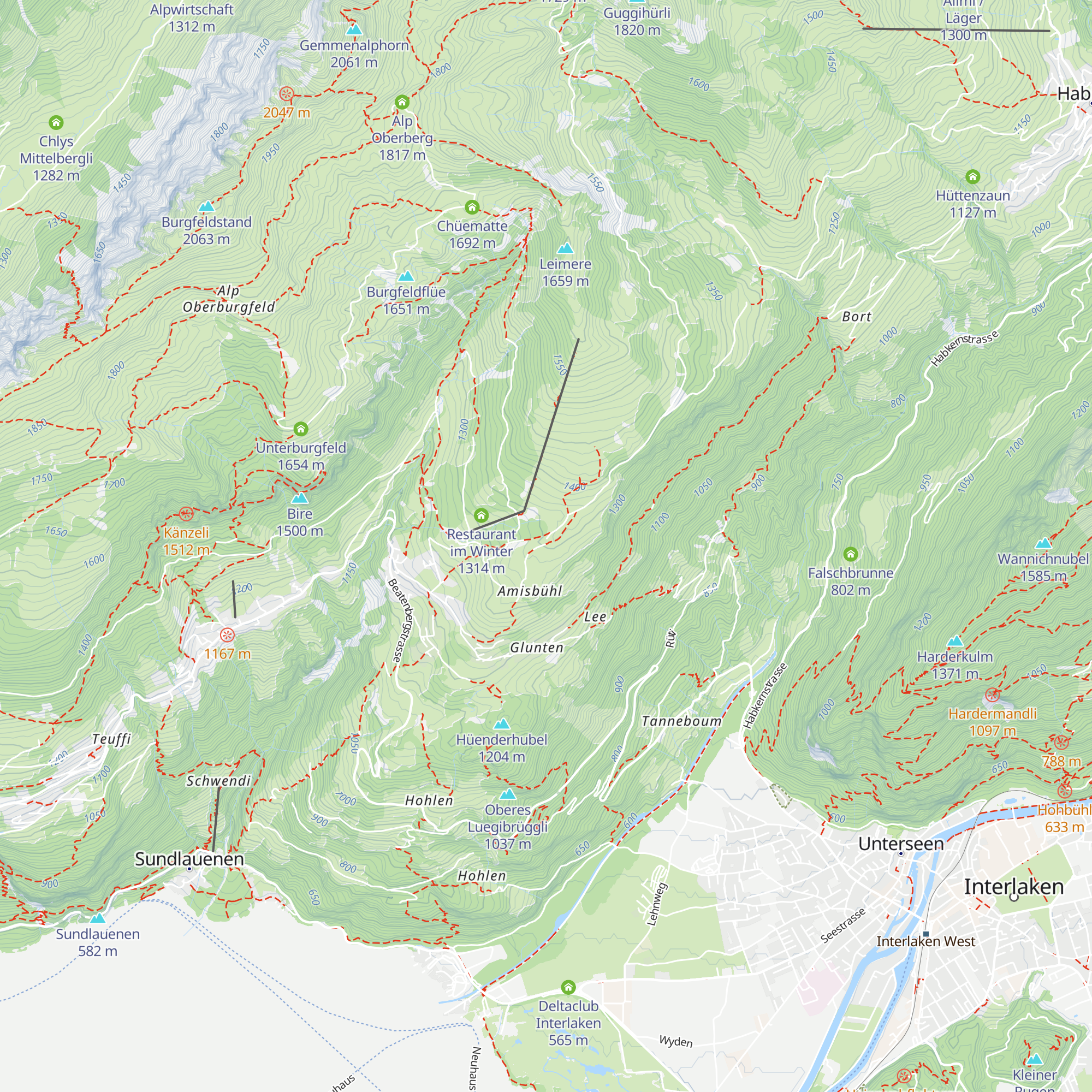 Hubelhuus Beatenberg map
