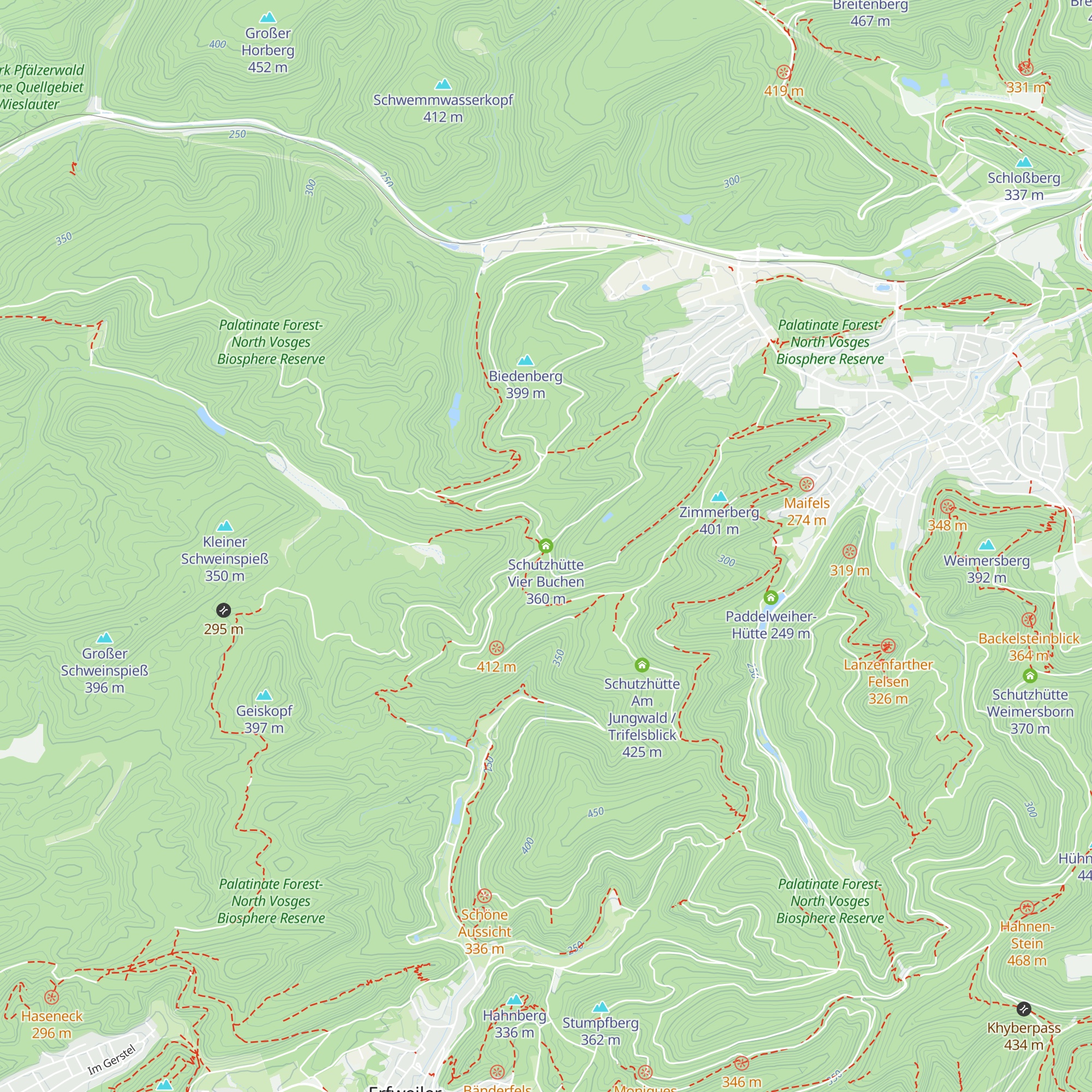 Schutzhütte Vier Buchen map