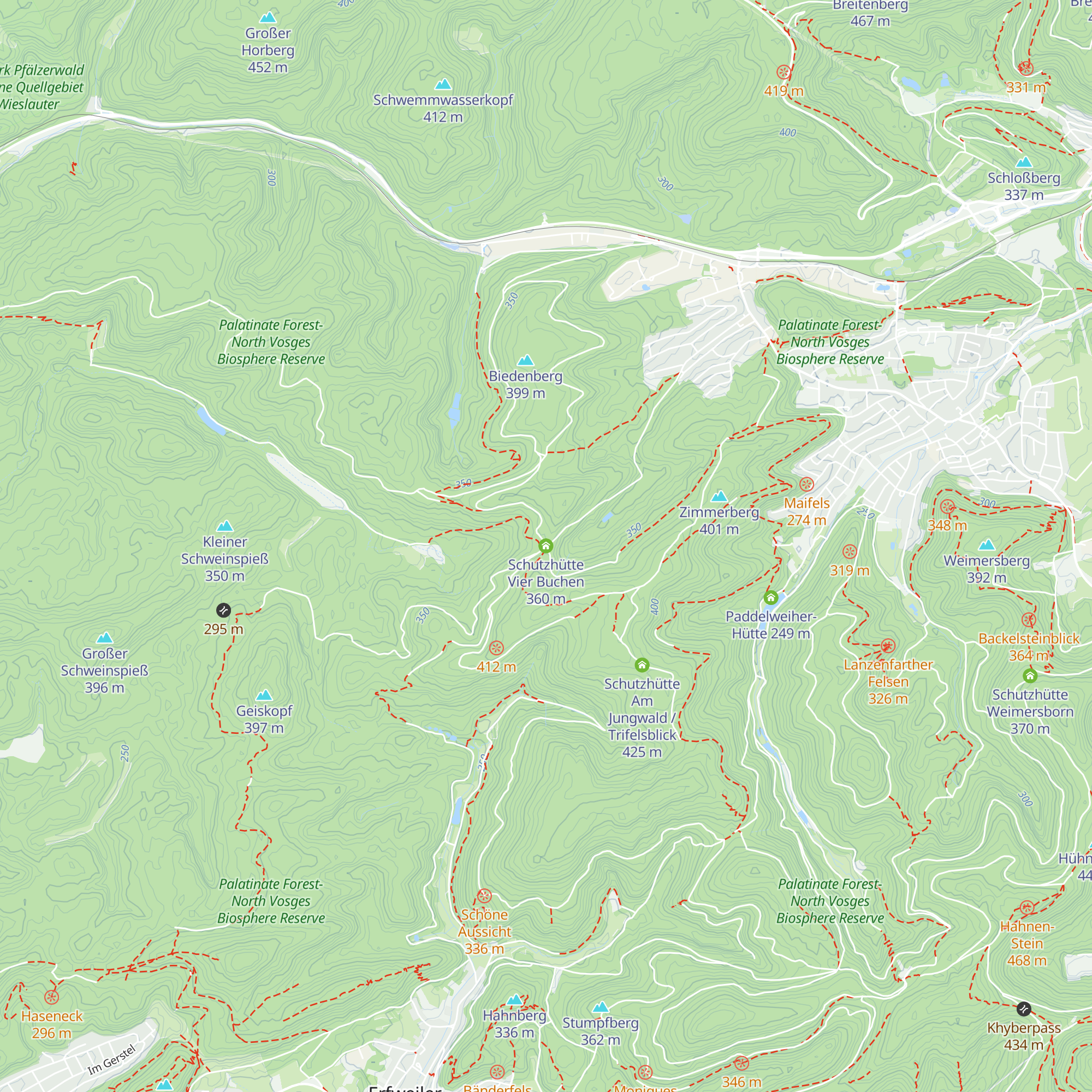 Schutzhütte Vier Buchen map