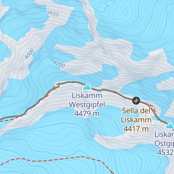 Map of Liskamm Westgipfel