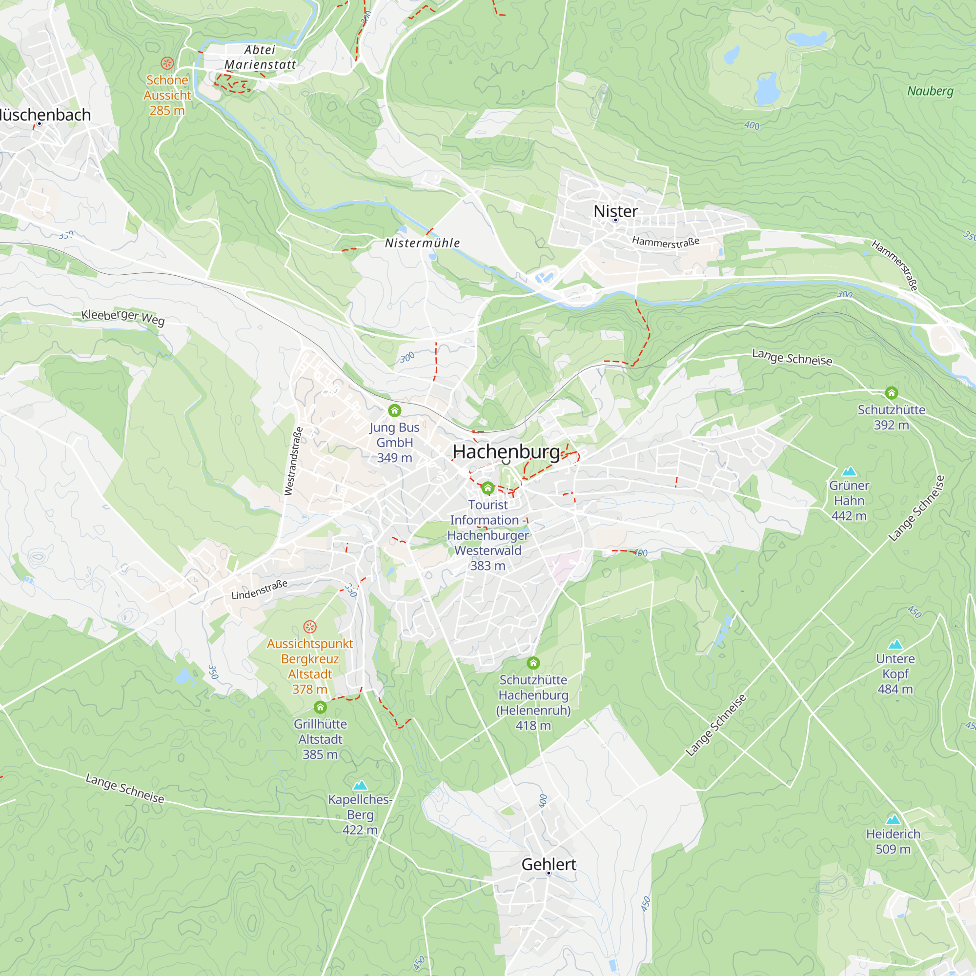 Tourist Information - Hachenburger Westerwald map