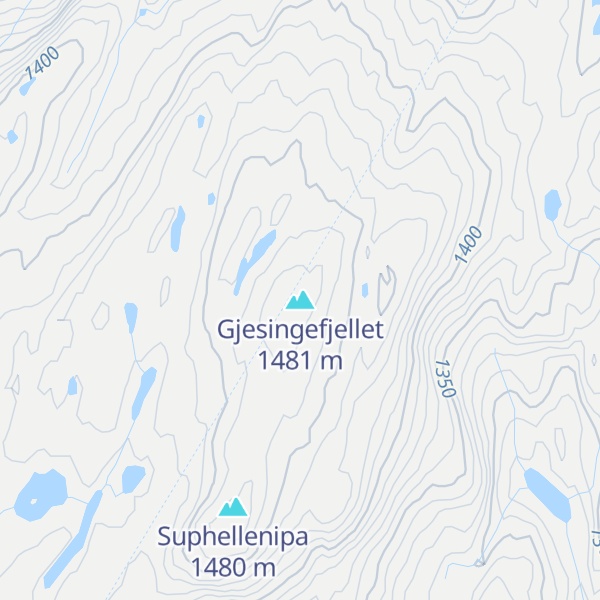 Map of Gjesingefjellet