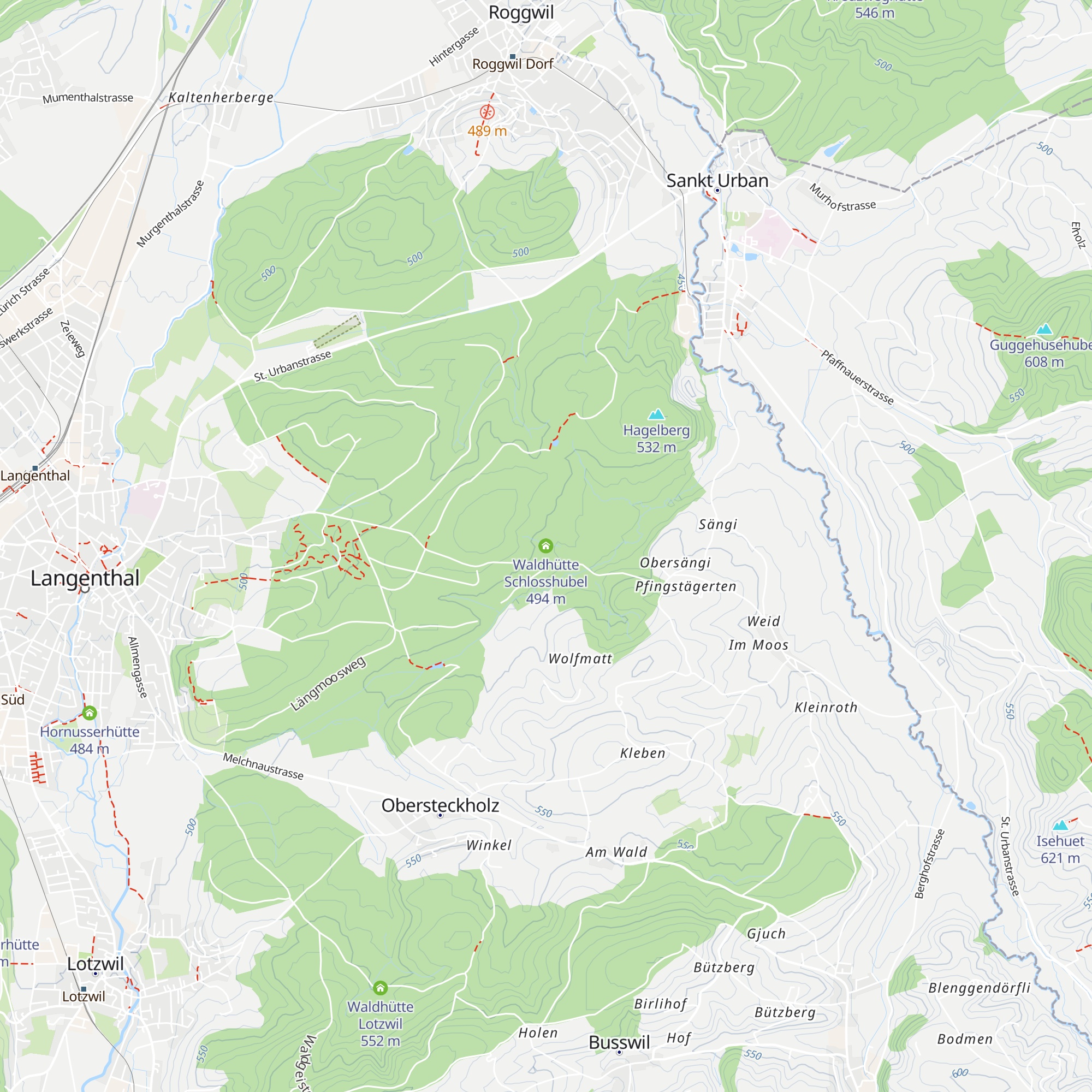 Waldhütte Schlosshubel map