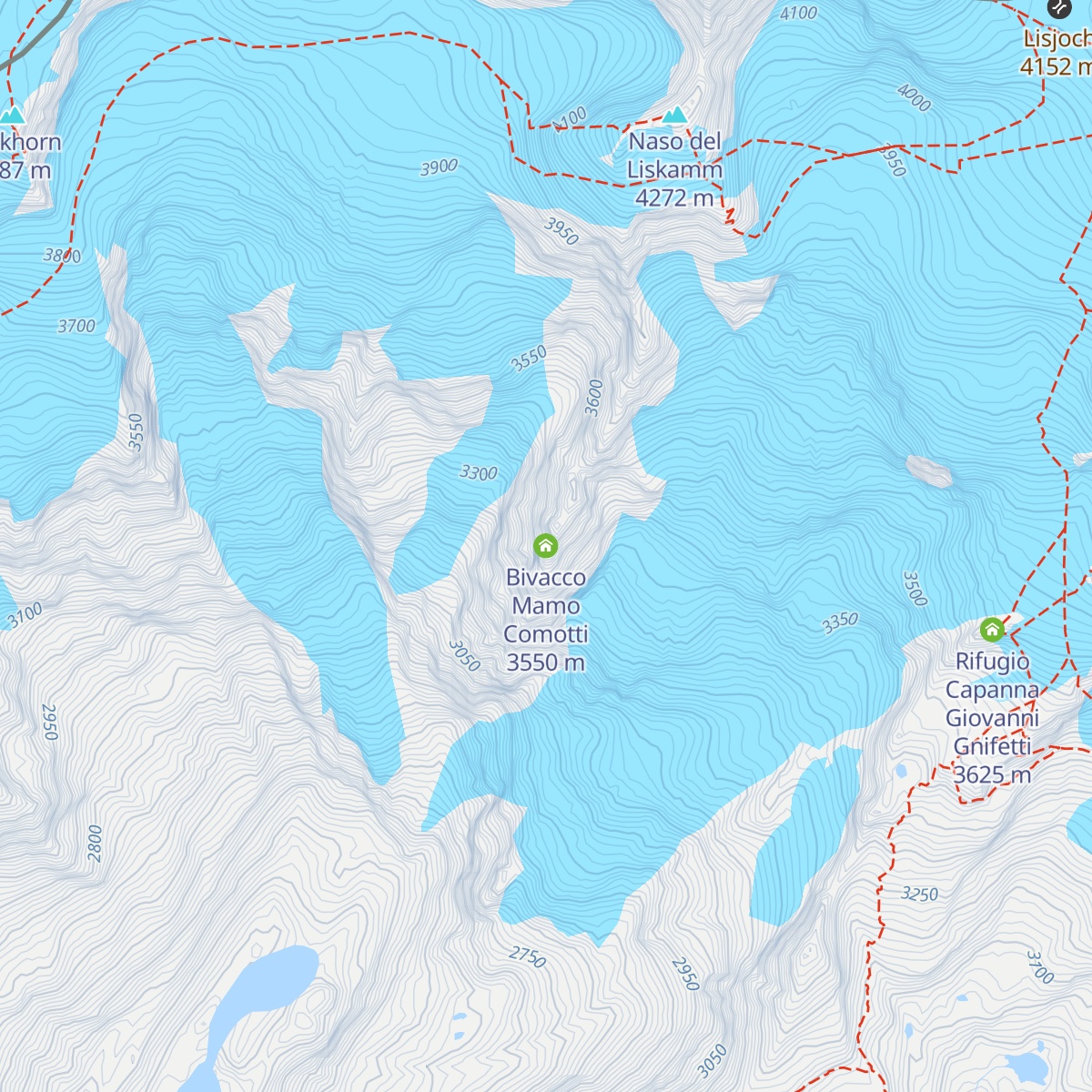 Bivacco Mamo Comotti map
