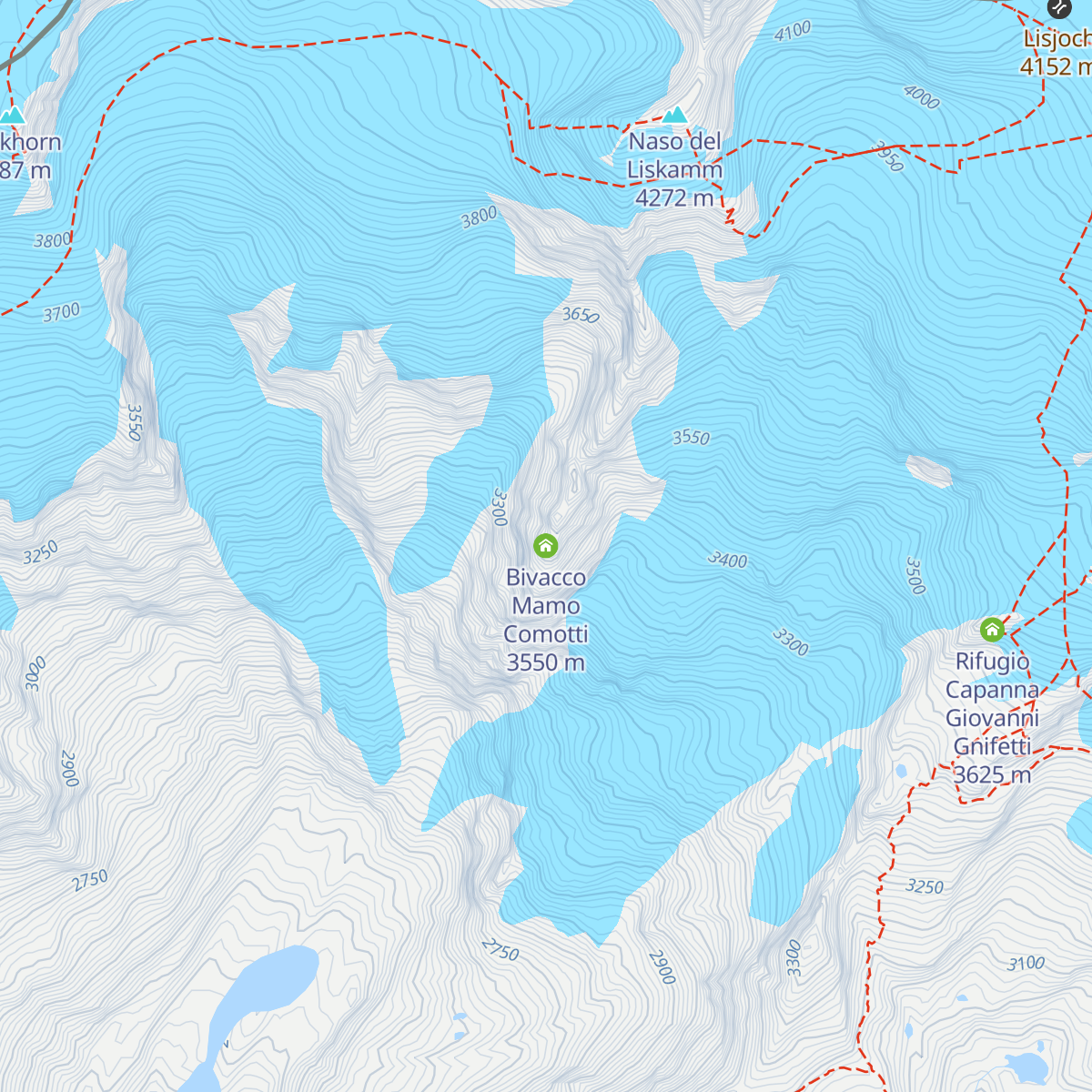 Bivacco Mamo Comotti map