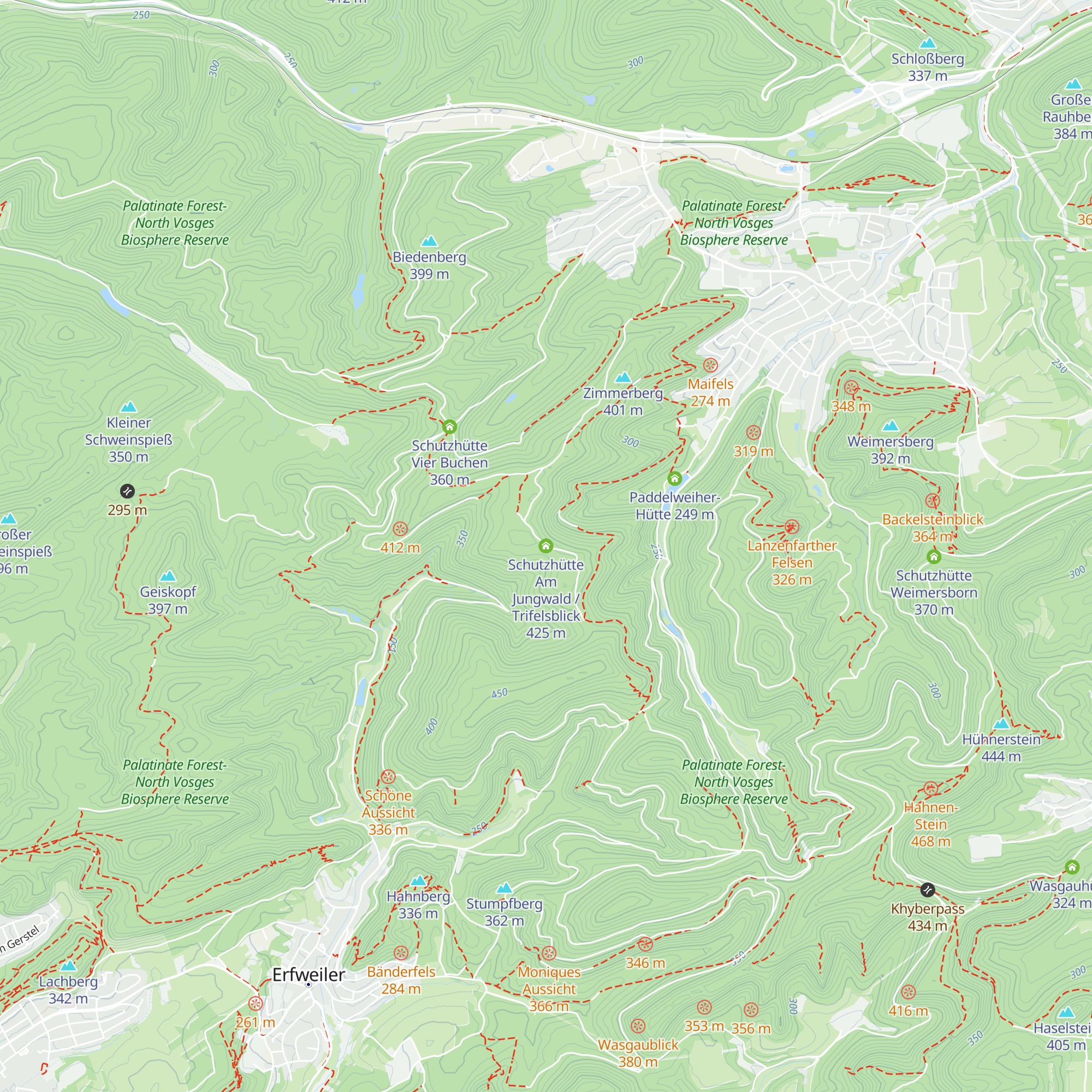 Schutzhütte Am Jungwald / Trifelsblick map