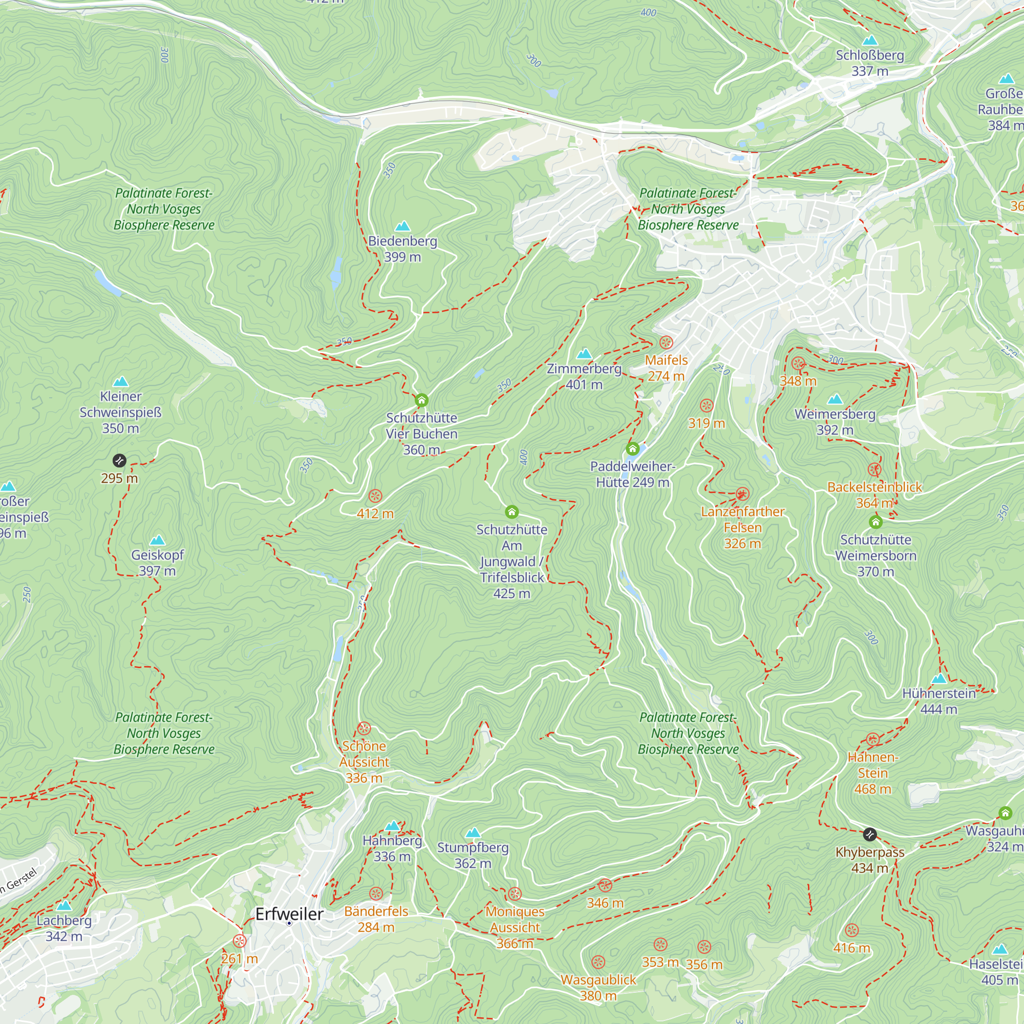Schutzhütte Am Jungwald / Trifelsblick map
