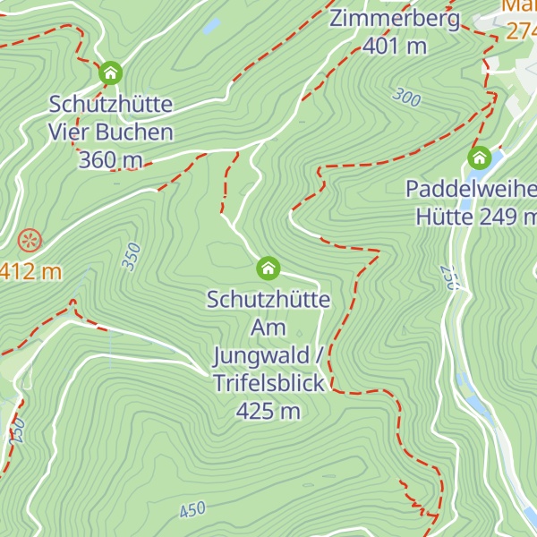 Map of Schutzhütte Am Jungwald / Trifelsblick