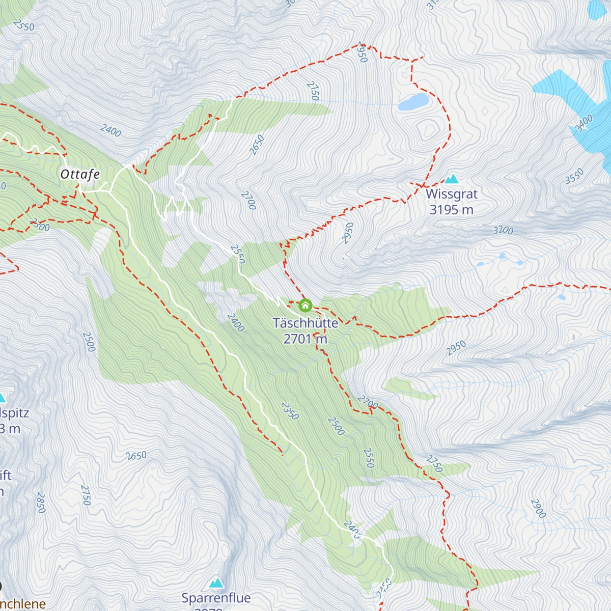 Täschhütte map