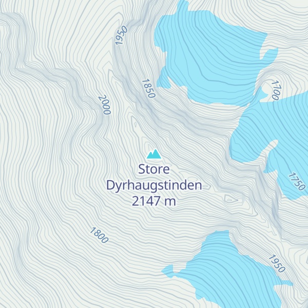 Map of Store Dyrhaugstinden