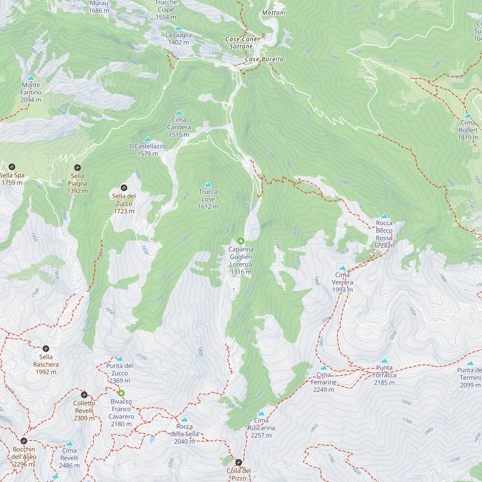 Capanna Guglieri Lorenza map