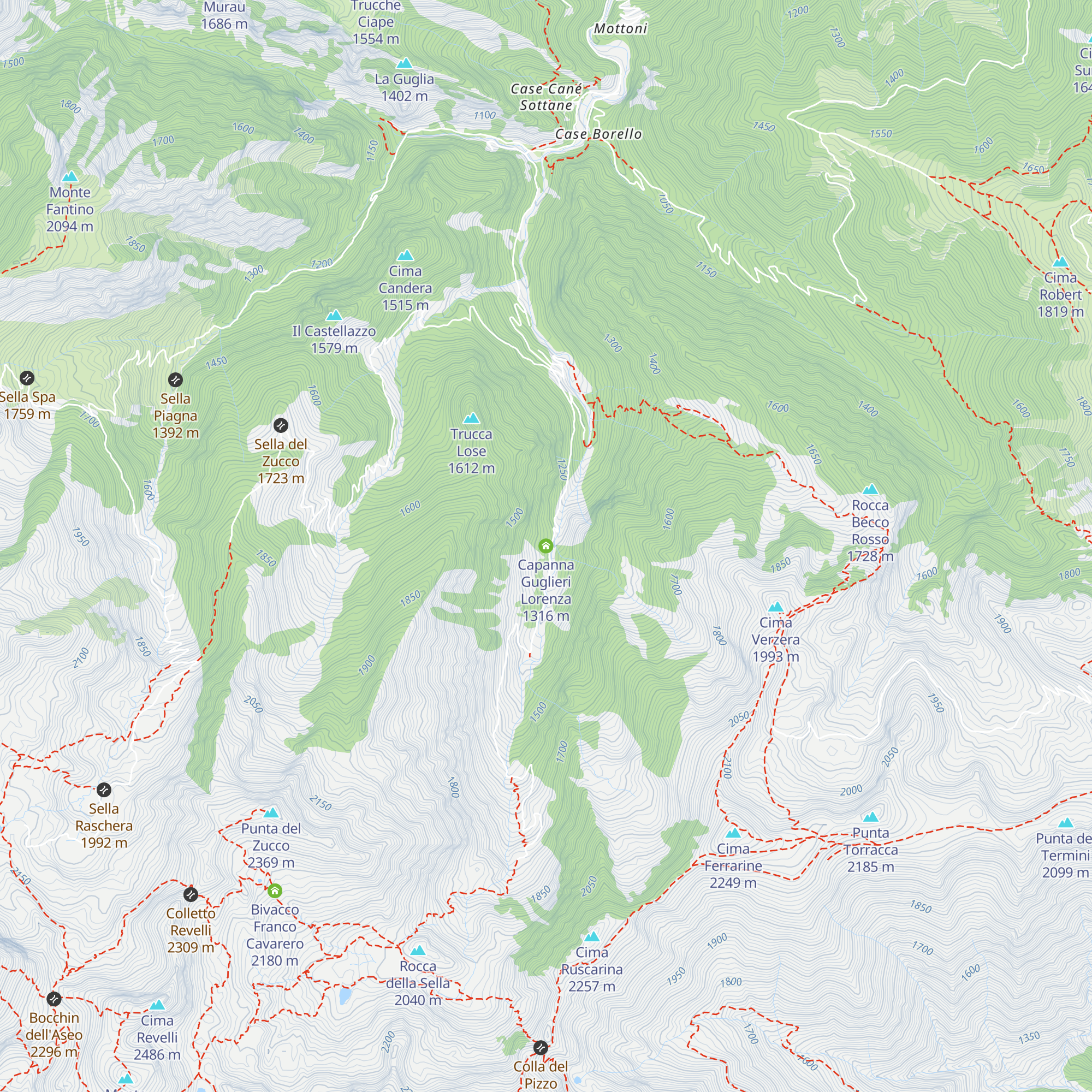 Capanna Guglieri Lorenza map