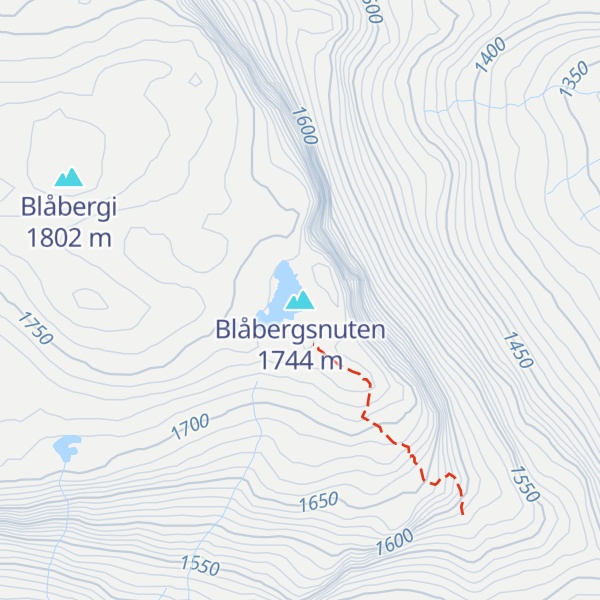 Map of Blåbergsnuten
