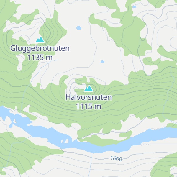 Map of Halvorsnuten