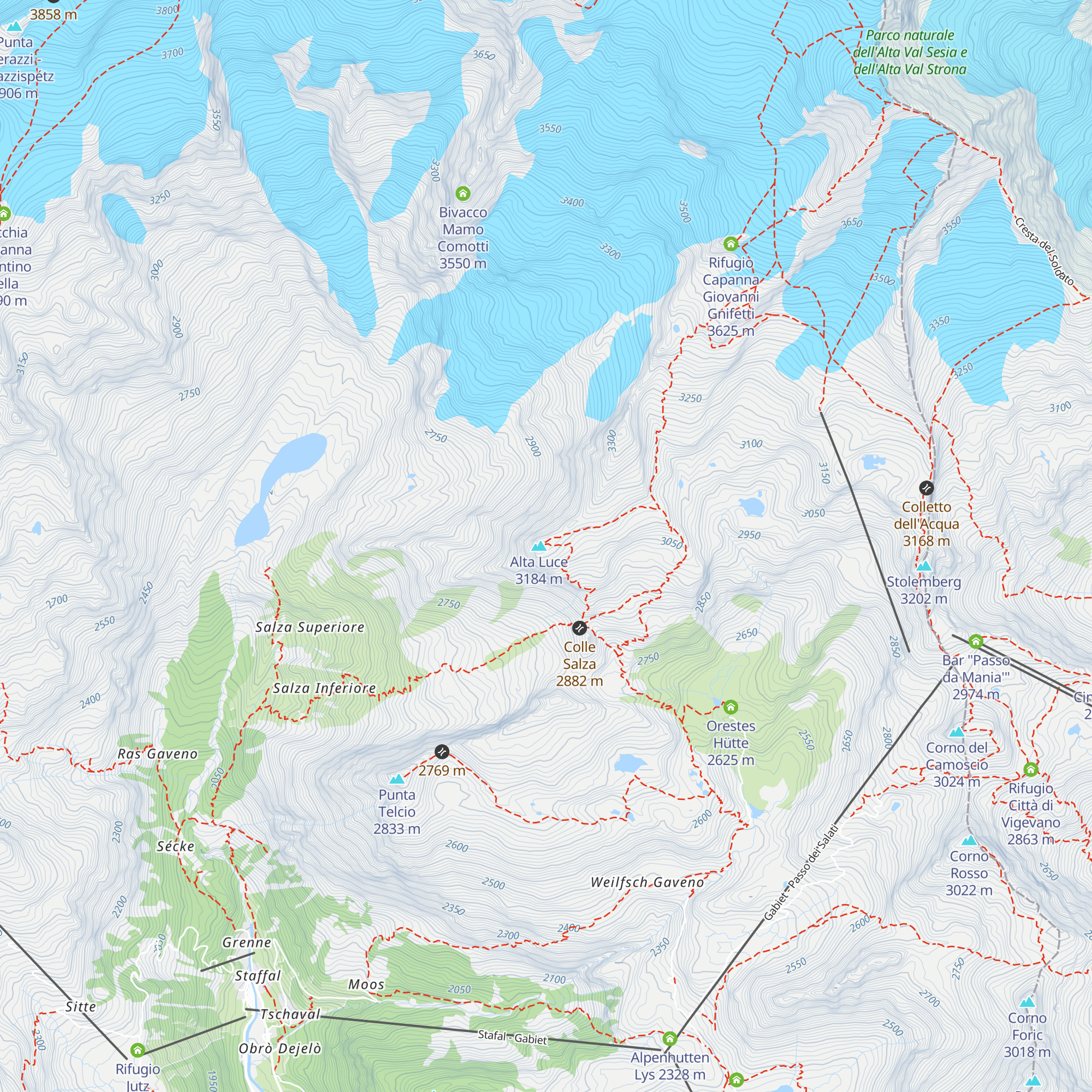 Ruderi Bivacco Passera map