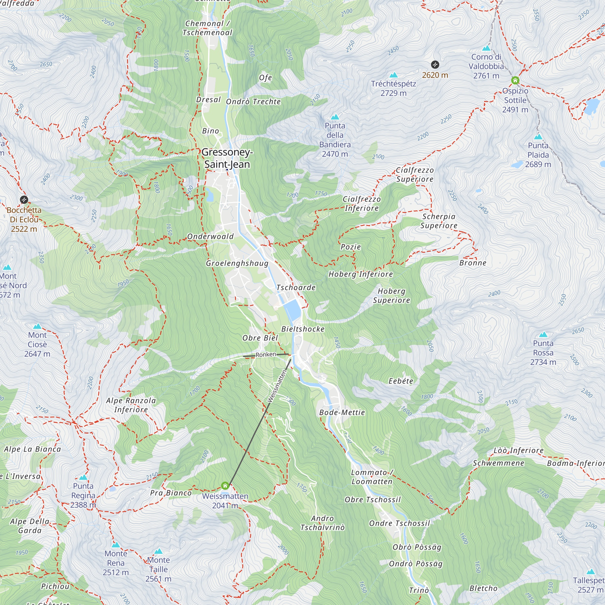 Centro sportivo "Gressoney Sport Haus" map