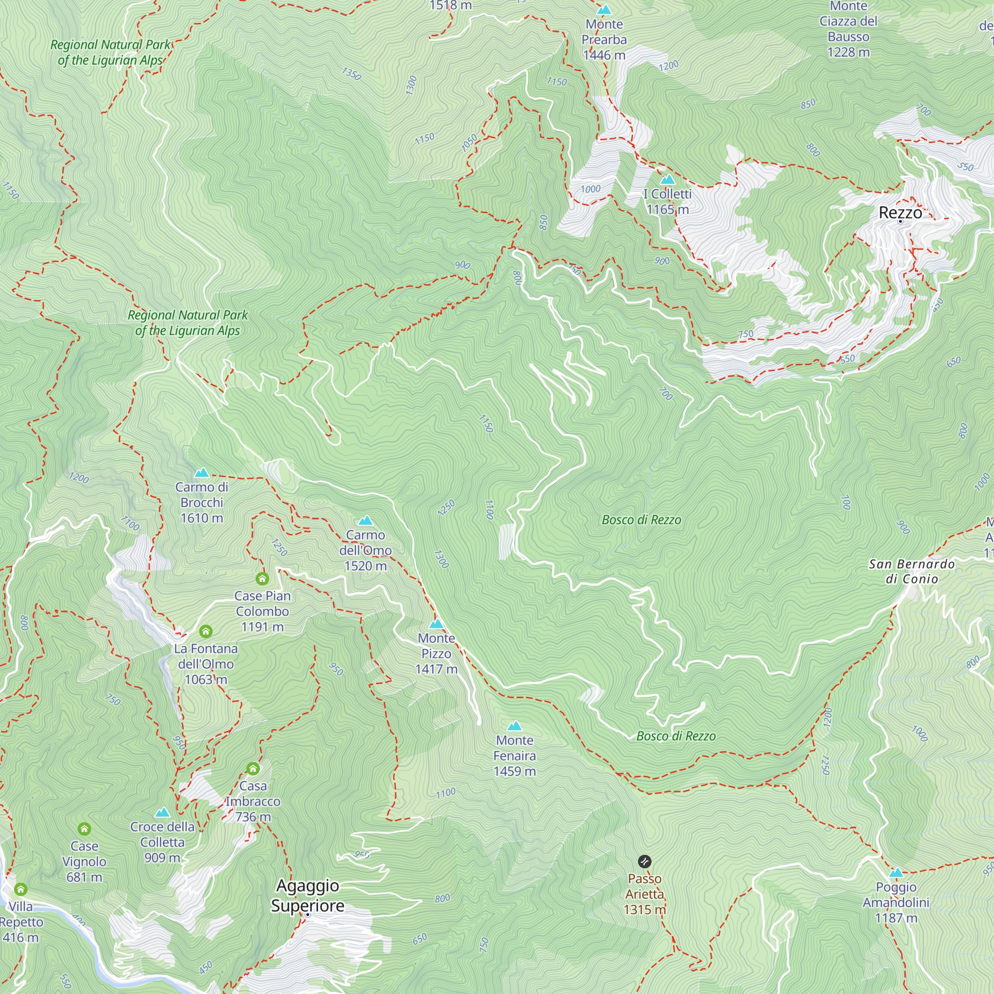 Case Pian d'Andora map