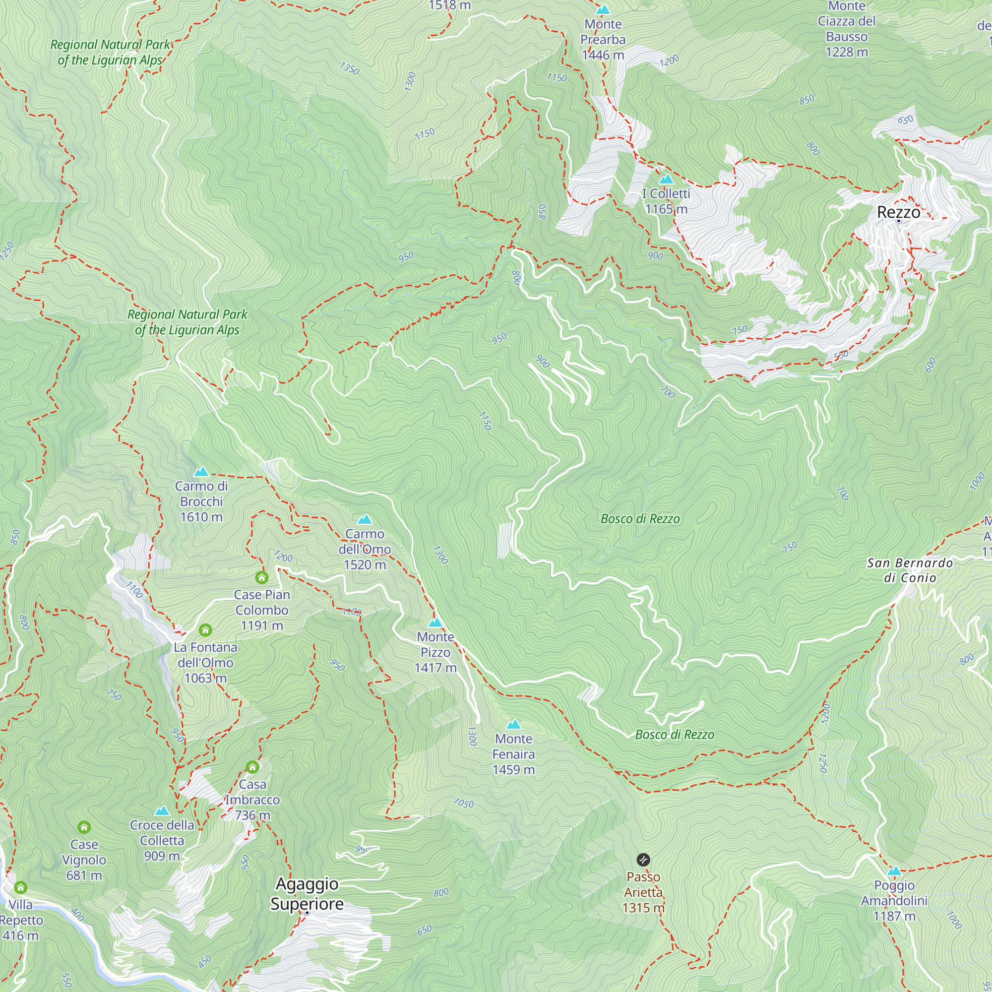 Case Pian d'Andora map