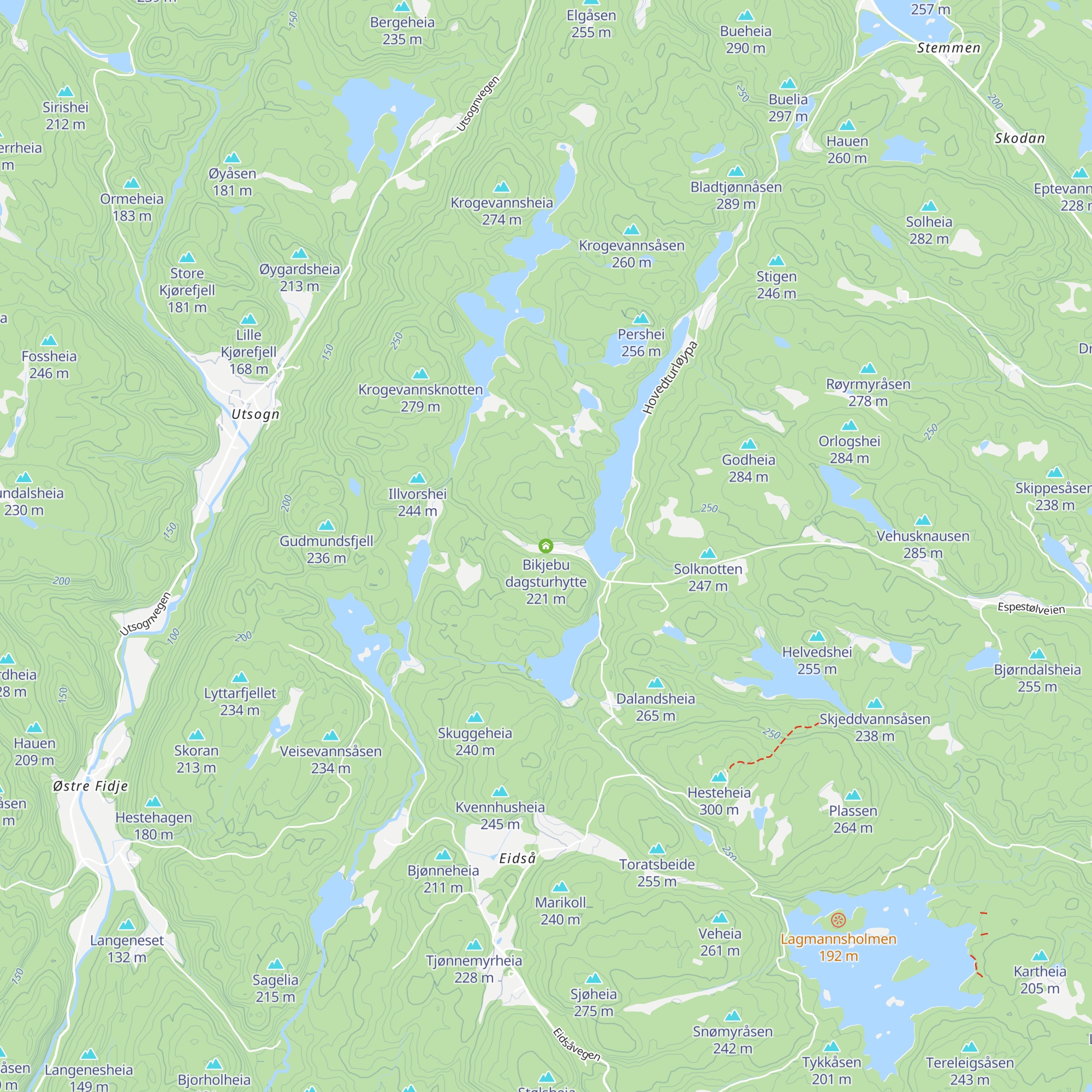 Bikjebu dagsturhytte map