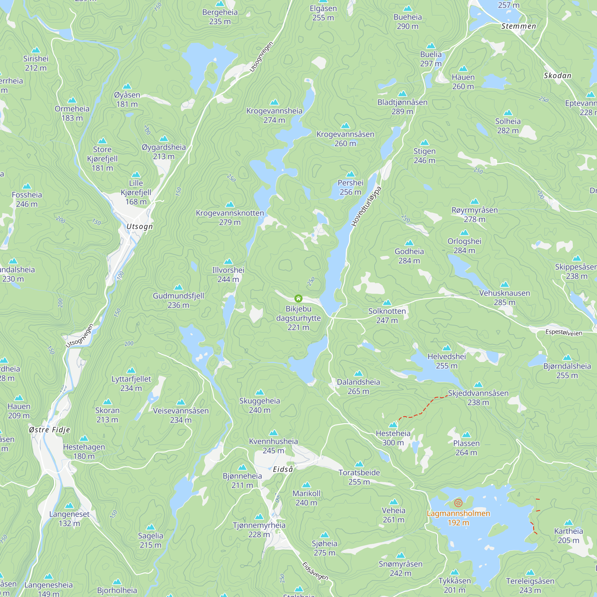 Bikjebu dagsturhytte map
