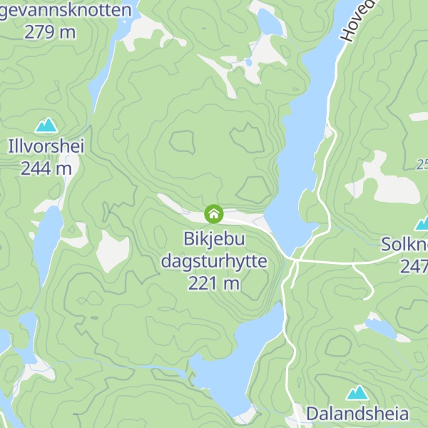Map of Bikjebu dagsturhytte