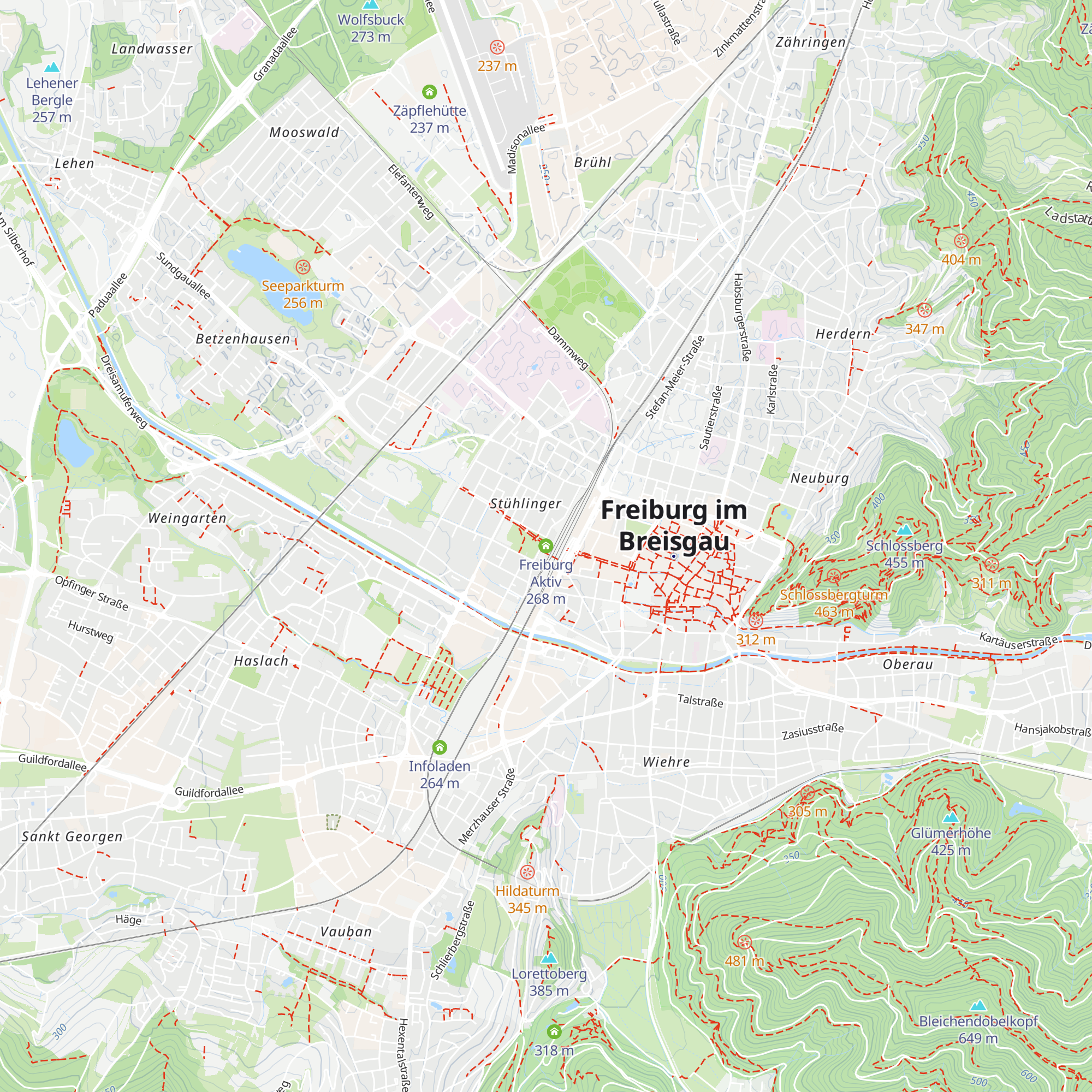 Freiburg Aktiv map
