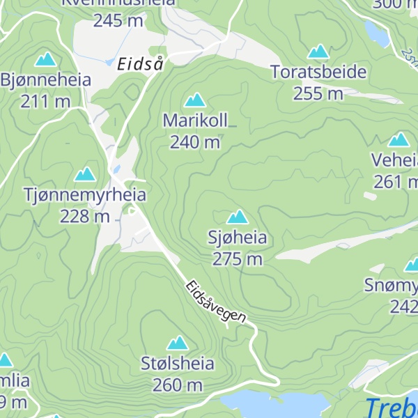 Map of Hauglandsheia
