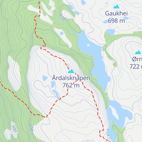 Map of Årdalsknapen