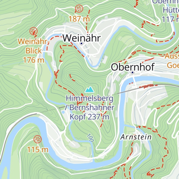 Map of Himmelsberg / Bernshahner Kopf