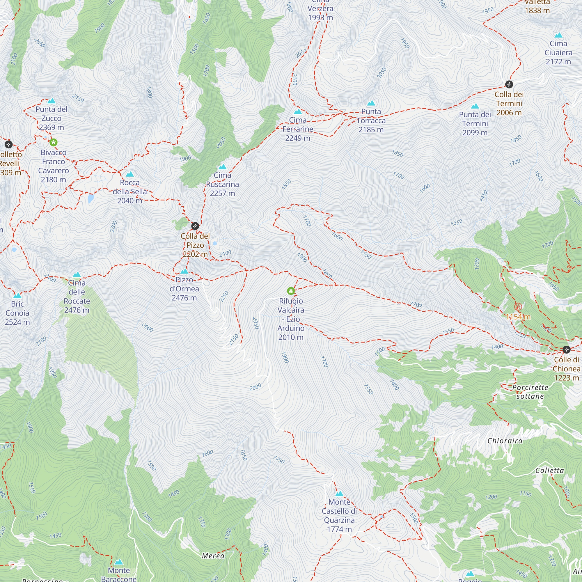 Rifugio Valcaira - Ezio Arduino map
