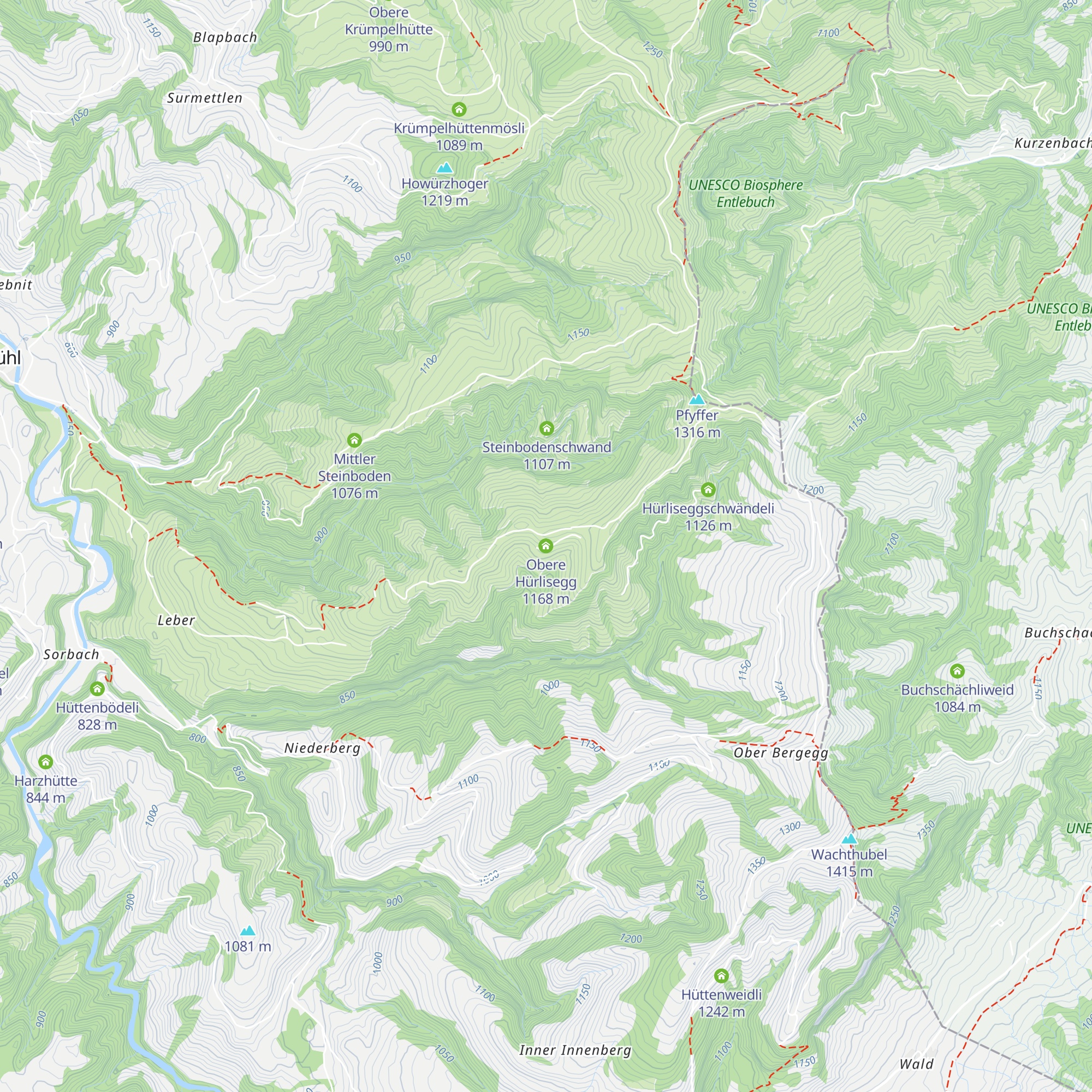 Obere Hürlisegg map