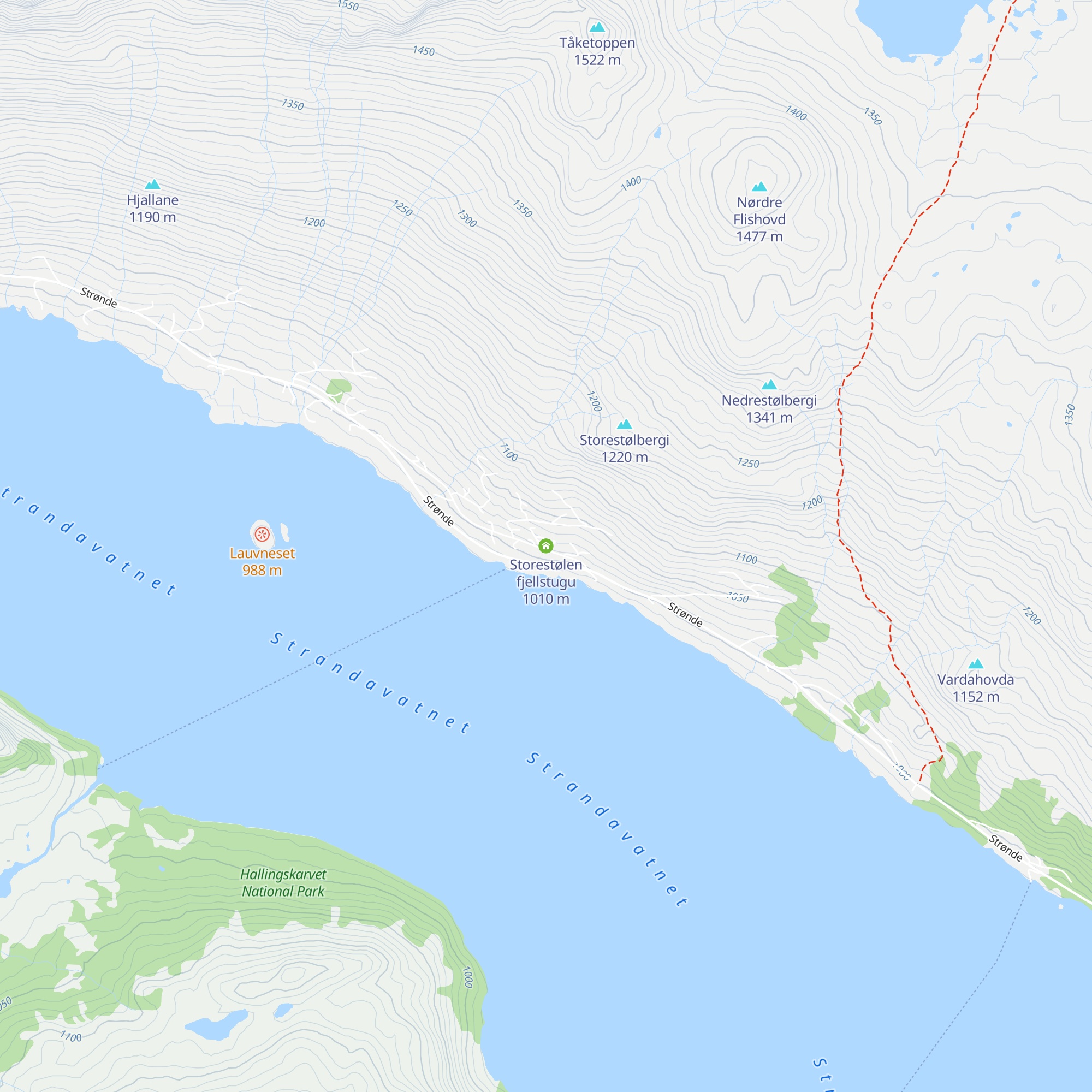 Storestølen fjellstugu map