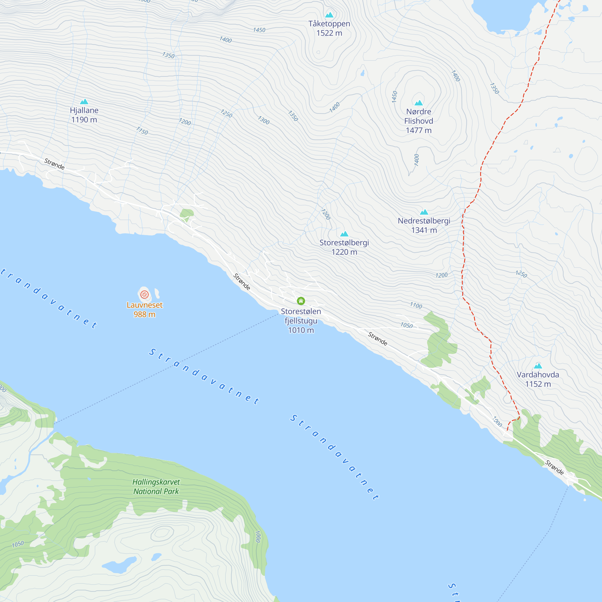 Storestølen fjellstugu map