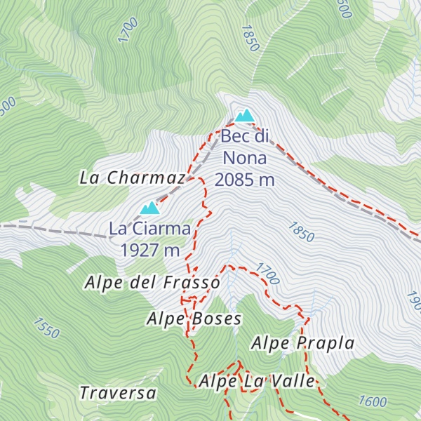 Map of Alpe Momigliano superiore