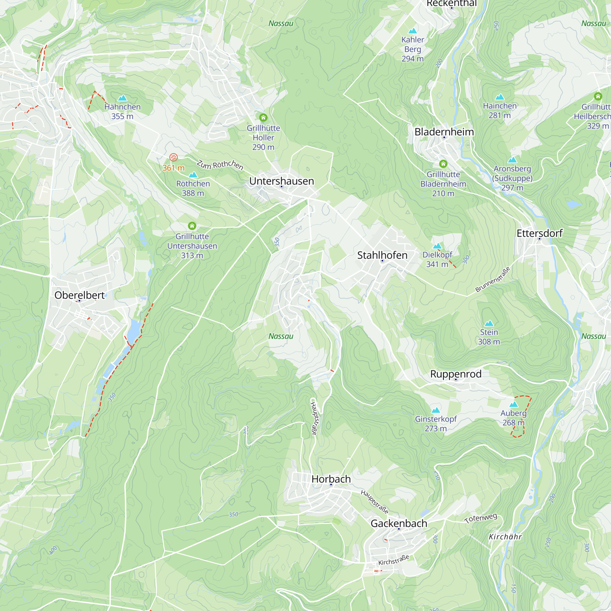 Eulenhorst - Grillhütte Daubach map