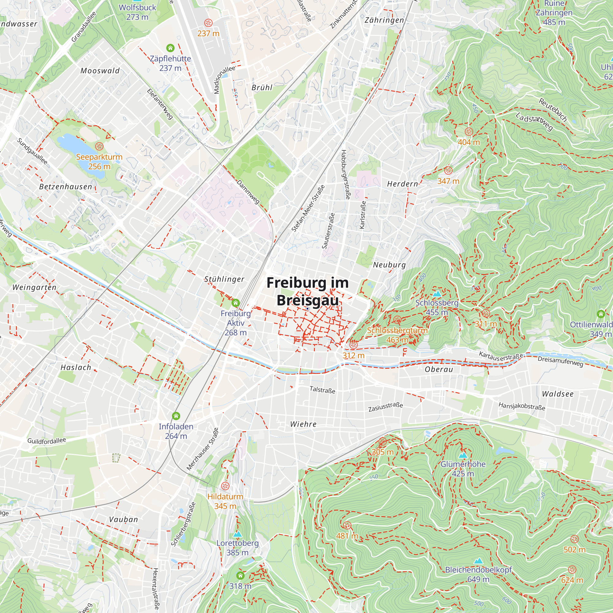 Tourist Information Freiburg map