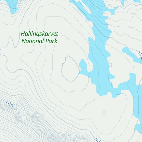 Map of Hallingskarvet