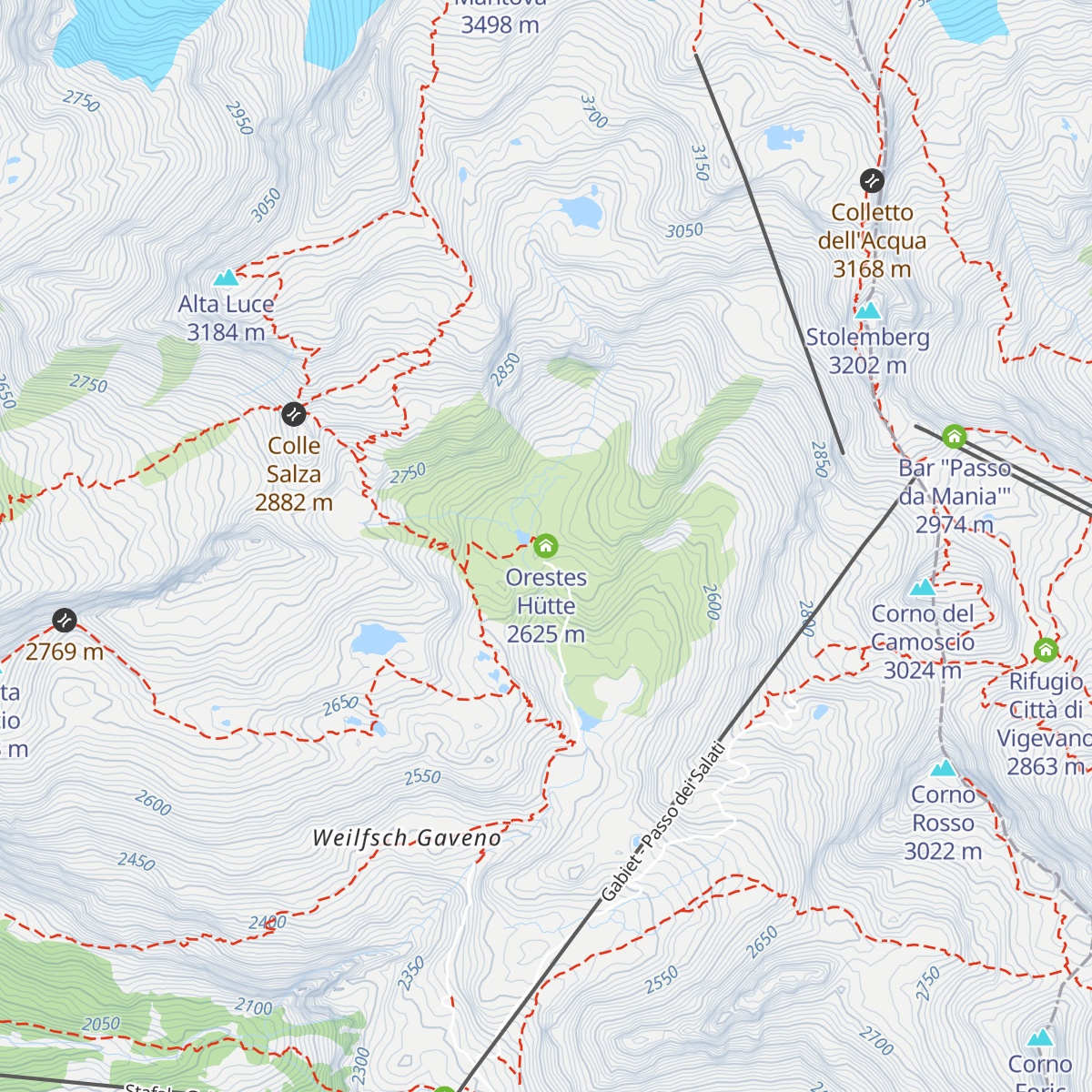 Orestes Hütte map